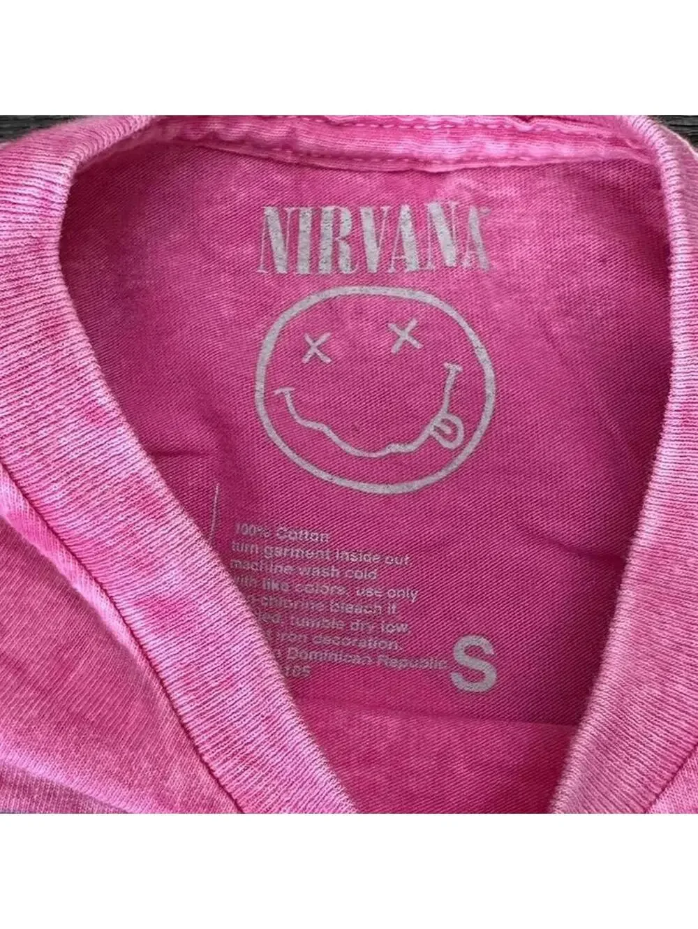 NIRVANA In Utero Pink Bleach Dye Tee - Small